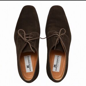 Moreschi Italy Dark Brown Suede Lace Up Dress Shoes Men's 8:5